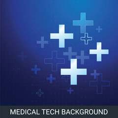 bstract health and wellness icons, medical, medical and treatment. Modern medical invention. On a modern blue background