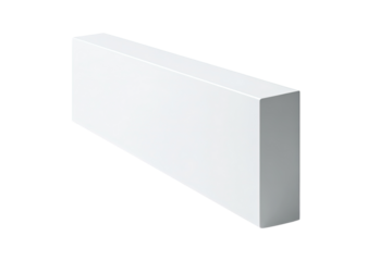 White rectangular block, simple, clean lines.  Solid, uniform color