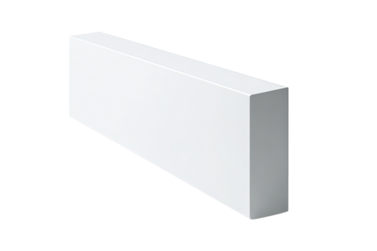 White rectangular block, simple, clean lines.  Solid, uniform color
