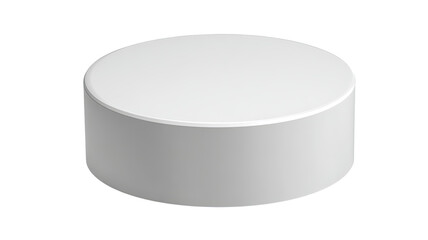 White cylindrical display stand, isolated, studio, mockup, product placement