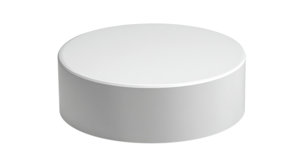 White cylindrical display stand, isolated, studio, mockup, product placement