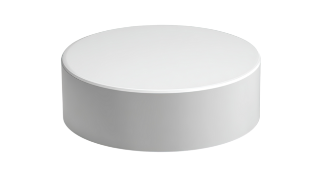 White cylindrical display stand, isolated, studio, mockup, product placement - Powered by Adobe