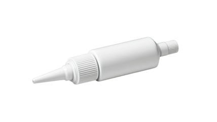 White plastic bottle, dispensing, studio, clean background, packaging