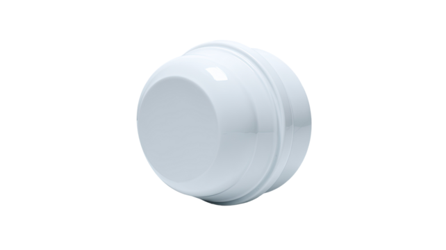 White plastic dome, studio shot, isolated, 3D render, product mockup