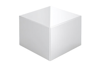 Fototapeta premium A simple, white, 3D cube. A solid, smooth, geometric shape
