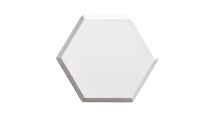 A solid, white, hexagonal tile.  Clean, simple shape.  Flat, top-down view