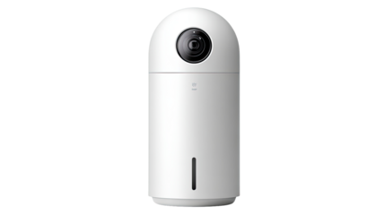 White 360? camera, studio shot, clean background, security