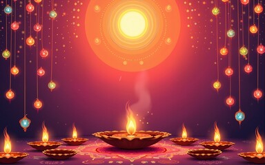 Navratri Festival Background Template writing Navratri in Hindi. High quality