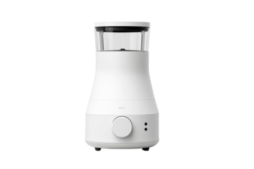 White, conical appliance with clear top, control knob