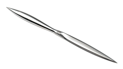 Sharp, pointed, stainless steel blade