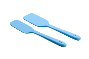 Blue silicone spatulas kitchen cooking tools set