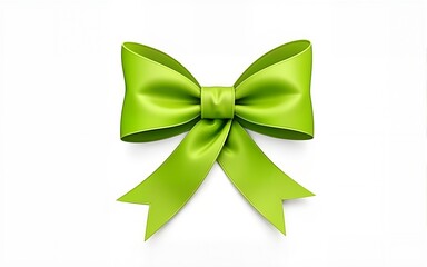 Lime Green ribbon for Lymphoma Cancer and mental health awareness raising support and help patient living with illness (bow isolated with clipping path). High quality