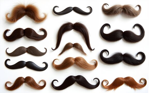 Movember mustaches creatively highlight men's health awareness through diverse styles and expressions in a striking high-quality image. High quality