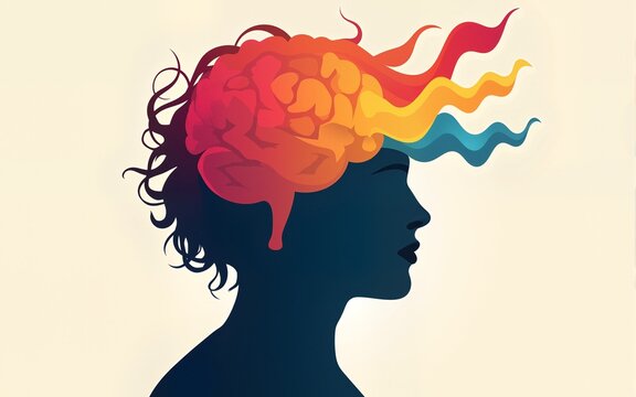 Campaign World mental health day. Mental health concept.Head silhouette profile.Mood disorder. Awareness.Metaphor bipolar disorder.Emotional burnout.Psychological problems.OurMindsMatter