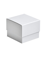 Fototapeta premium White square box, packaging, studio, blank, product mock-up