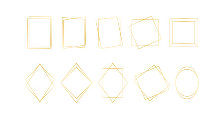 Elegant geometric gold borders collection for sophisticated design projects