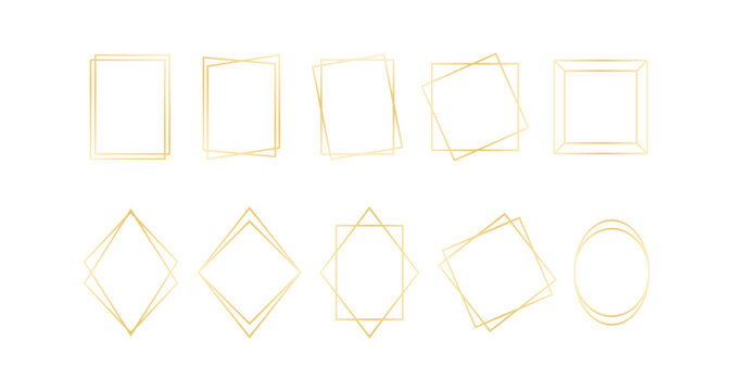 Elegant geometric gold borders collection for sophisticated design projects