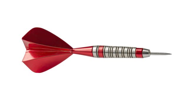 Red dart against black background