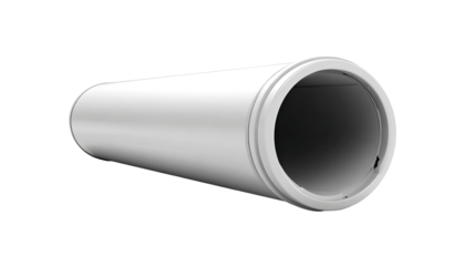 White cylindrical pipe section, studio shot, clean background, industrial use