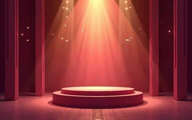 empty round podium stage scene with Indian Diwali festival. High quality