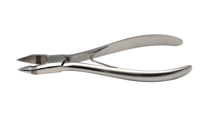 Stainless steel dental pliers, isolated, black background, medical tool