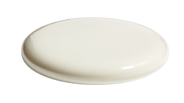 Oval cream dish studio shot, clean background, packaging