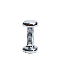 Chrome bolt studio shot, threaded, industrial background, hardware