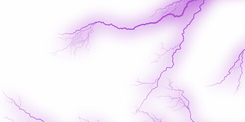 A flash of lightning against a white background. powerful display of atmospheric electricity showcases bright lightning bolts streaking across dark sky backdrop.  Powerful electric pink lightning.