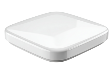Square, glossy white, flat, modern device