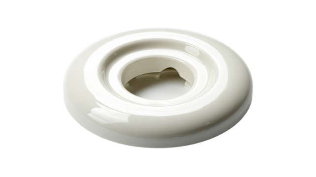 Ceramic shower valve trim, isolated, white background, plumbing