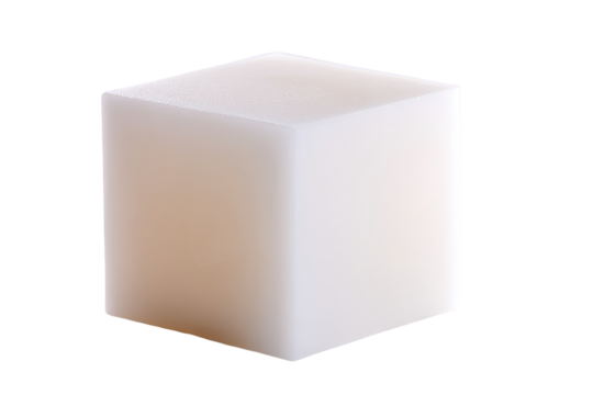 White cube object, studio shot, plain background, 3D modeling