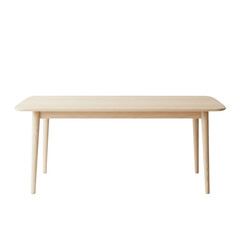 Fototapeta premium Light wood dining table with tapered legs isolated on transparent background