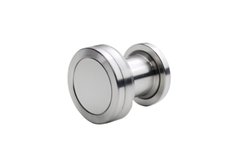 Stainless steel door knob, close-up studio shot, isolated, hardware
