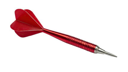 Red dart against a black background