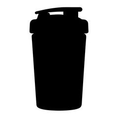 Black protein shaker bottle vector image for gym fitness bodybuilding and workout supplements drinkware design