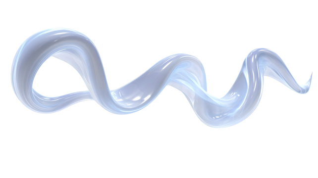 Light-blue, flowing, abstract form.  A smooth, translucent, wavy shape