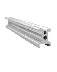 Long, light gray metal rail.  Profiled I-beam