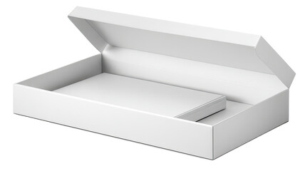 Naklejka premium Open white box, product display, studio, packaging mockup