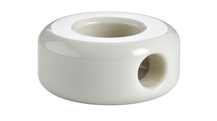 White ceramic bushing, studio shot, industrial background, machinery part