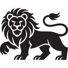 Fototapeta premium Majestic lion illustration isolated on white background, embodying strength, courage, and regal symbolism in a classic design