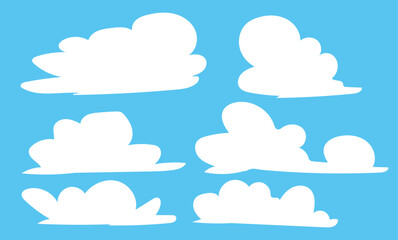Set of cloud In Bright Blue Sky, day clouds.