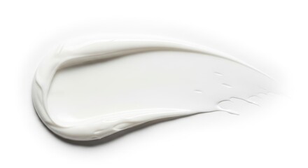 Smooth white cream swirled on a bright white surface exhibiting subtle ridges and shadows for depth and texture