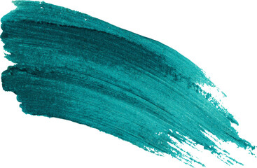 Fototapeta premium Expressive teal blue brush stroke abstract paint texture splash