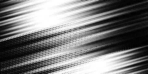 Grunge halftone gradient background. Faded grit noise texture. White and black sandy wallpaper. Retro pixelated backdrop. Anime or manga style comic overlay.