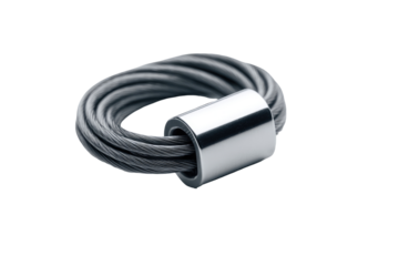 Steel cable ring jewelry studio shot, close-up