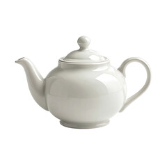 Obraz premium White teapot, ceramic, kitchen, isolated, background, tea, beverage, tableware, website