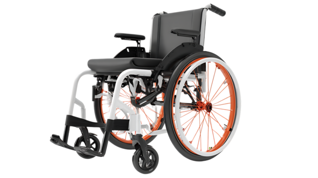 Wheelchair isolated on transparent background.