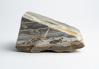 Textured Layered Rock Close-Up.
Close-up of layered mineral rock with natural cracks and textures, highlighting wabi-sabi imperfection and timeless geology