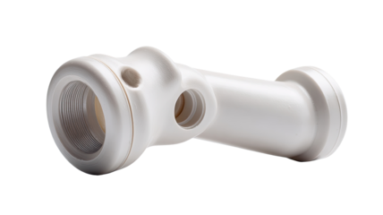 White plastic part, precision manufacturing, studio shot, clean background, industrial design