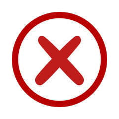 Red x mark inside a red circle symbol